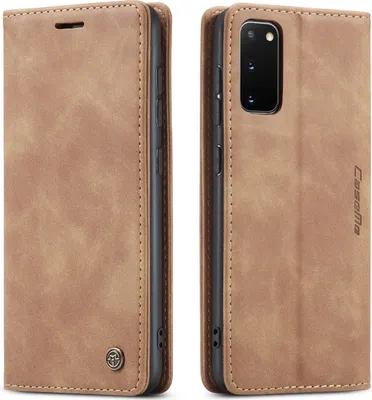 Produktbild von Samsung Galaxy S20 Hülle, LaimTop Retro Kunstledertasche mit Standfunktion Schutzhülle für Samsung Galaxy S20 Braun