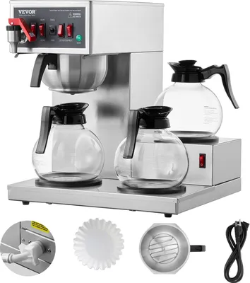Produktbild von Kommerzielle Filterkaffeemaschine Kaffeemaschine 3 Glaskaraffen 12 Tassen