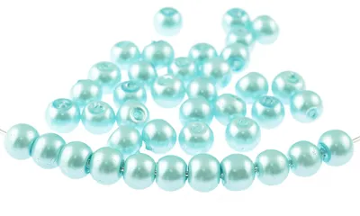 Produktbild von Vintageparts Glaswachsperlen hellblau 6 mm, 40 Stück