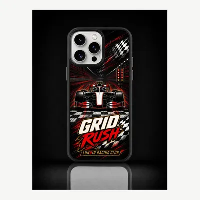 Productafbeelding van iPhone 15 Pro Max hoesje, telefoonhoesje, beschermhoesje, case met racebaanmotief – LUNØIR ©