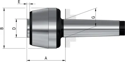 Produktbild von Röhm Mitlaufende Zentrierspitzen - für auswechselbare Einsätze, MK 2, Größe 102 - 061030