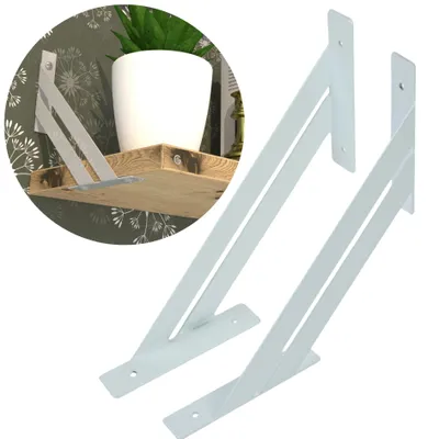 Produktbild von Moderne Regalträger für Wandregale, FLEX 200 x 200 mm, weiß, 2 Stück