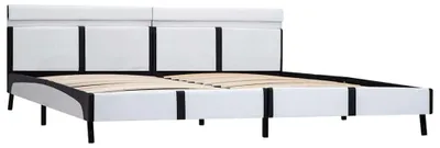Imagen del producto de Estructura de cama con iluminación LED blanca, tapizada en cuero sintético, tamaño 180x200 cm