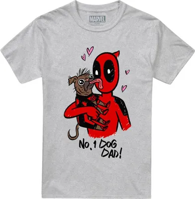 Obrázek produktu pro Deadpool & Wolverine - Tričko "No.1 Dog Dad" pro muže/dámy uni TV24082 (S) (šedá skvrnitá)