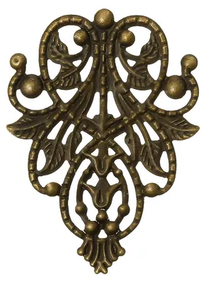 Produktbild von 10 Deko - Ornament - Platten, Ranke, 48x35mm, antikmessing