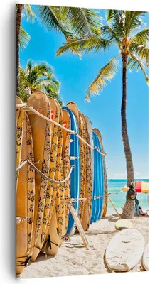 Produktbild von Bild auf Leinwand - Leinwandbild - Einteilig - Board Surfen Strand - 65x120cm - Wand Bild - Wanddeko - Wandbilder - Leinwanddruck - Bilder - Wanddekoration - Leinwand bilder - Wandbild - PA65x120-4165