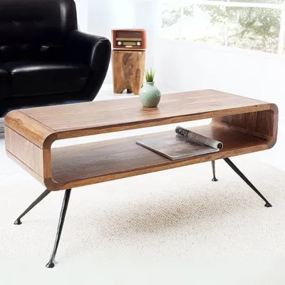 Produktbild von Puristischer Couchtisch ALINO 100cm massiv Massivholz Palisander