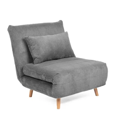 Produktbild von HOMLA Sofa SOLACE 1-osobowa, z funkcją spania sztruksowa szara 83x91x84 cm