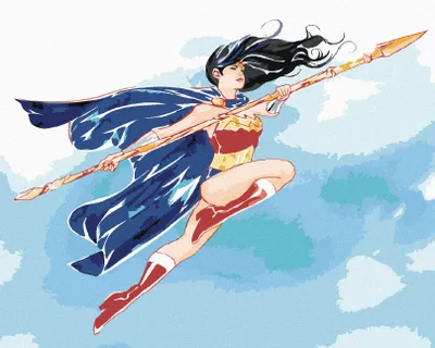 Produktbild von Zuty - Malen nach Zahlen - GEMALTE WONDER WOMAN III, 40x50 cm, mit Keilrahmen (bereits gespannt)