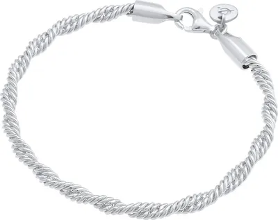 Produktbild von ELLI Damen Armband mit zierlicher, gedrehter Kordel in Silberfarben