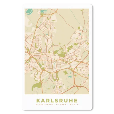 Produktbild von MuchoWow® Mauspad Mousepad Stadtplan - Karlsruhe - Vintage - Stadtplan 40x60 cm - Mousepads - Maus Mat - Pad - Mausunterlage - Schreibtisch Accesoire