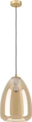 Produktbild von EGLO Hängelampe Alobrase, Pendelleuchte Esstisch, Hängeleuchte aus Metall in Messing gebürstet und bedampften Glas, Esszimmerlampe, E27, Ø 30 cm