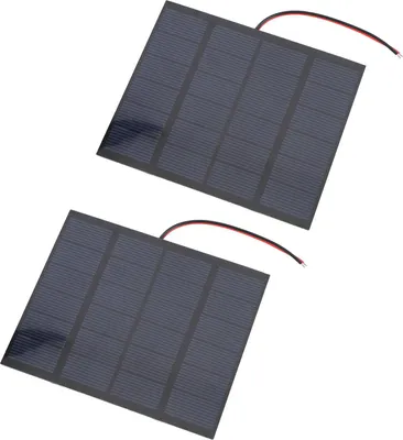 Imagen del producto de 2 paneles solares monocristalinos pequeños de 1.5W y 6V, ideales para proyectos de bricolaje y para cargar dispositivos como teléfonos, tabletas, cámaras o linternas