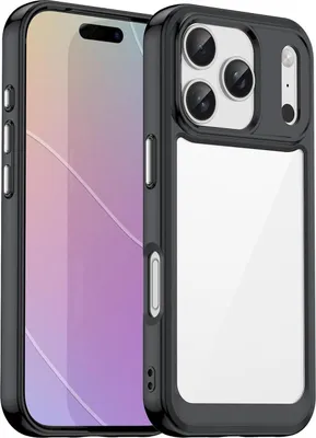 Immagine prodotto di Per Apple iPhone 17 Pro Serie Colorful TPU / Custodia protettiva ibrida acrilica nera