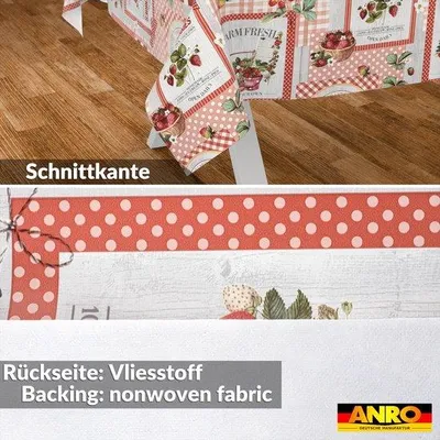 Productafbeelding van SnelShoppen - Afwasbaar Tafelzeil voor Buiten - Onderhoudsvriendelijk Lotuseffect - Tuintafelkleed met Aardbeienprint - 140 x 100 cm Rechthoekig - Per
