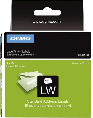 Produktbild von LabelWriter Etikettenrolle - Standardetiketten 28 x 89 mm weiß. Packung mit 6 Stück