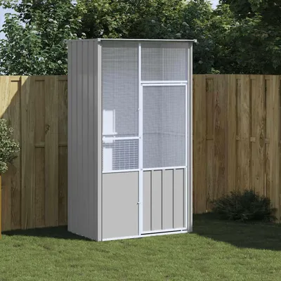 Zdjęcie produktu dla vidaXL Woliera szara 115x78x200 cm Stal ocynkowana