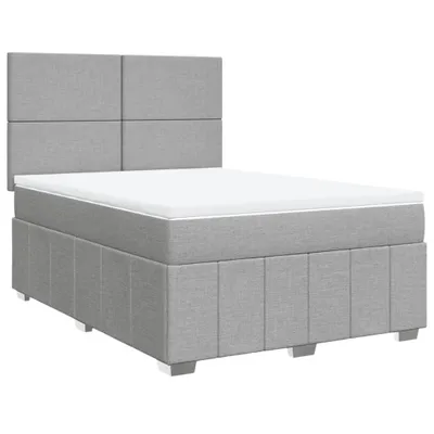 Produktbild von Boxspringbett mit Matratze Hellgrau 140x200 cm Stoff
