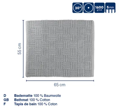 Immagine prodotto di Tappeto da bagno Leana 65x50 cm