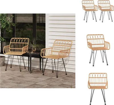Immagine prodotto di vidaXL Sedie da giardino 2 pezzi con braccioli 56x64x80 cm PE rattan - Sedie da giardino