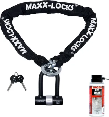 Productafbeelding van Kettingslot 120 cm, ART 4, slotspray 100 ml, voor fiets