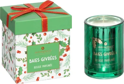 Produktbild von Duftkerze 210 gr mit glasbehälter mit stechpalmendruck - Feeric Lights & Christmas