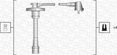 Produktbild von MAGNETI MARELLI 941318111188 Zündkabelsatz Zündleitungssatz für TOYOTA STARLET (EP91) COROLLA Compact (E10) PASEO Coupe (EL54) CARINA E (T19)