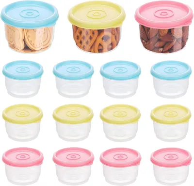 Produktbild von 12 Gefrierbehälter aus Polypropylen, 160 ml, wiederverwendbar, stapelbar, aus verschlossenem Kunststoff, für Snacks/zum Einfrieren