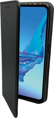 Productafbeelding van Telefoontas "Fancy", compatibel met Oppo A53s, telefoonhoesje, etui, portemonnee, beschermhoes met standaardfunctie, kaarthouder, zwart