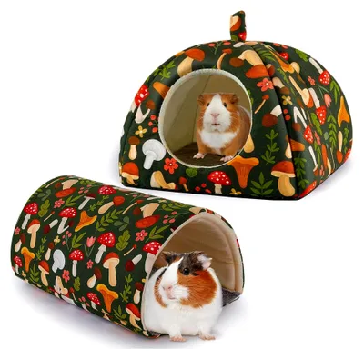 Produktbild von Meerschweinchenhaus und Tunnelset – Kuschelhaus und Spielzeug für Kaninchen, Meerschweinchen, Frettchen und andere Kleintiere