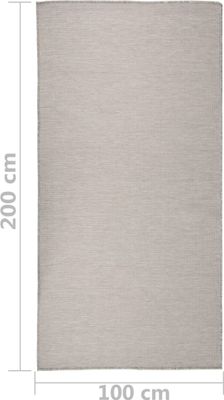vidaXL Outdoor-Teppich Flachgewebe 100x200 cm Taupe