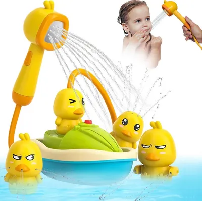 Produktbild von Minicee Baby Badewannen Spielzeug Set – 3-in-1 Enten Dusche, Elektrische Wasserpumpe, BPA-frei