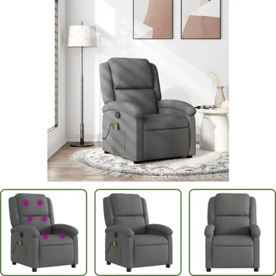 Immagine prodotto di The Living Store poltrona massaggiante in tessuto grigio scuro