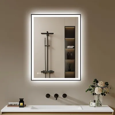 Immagine prodotto di Specchio da bagno - 40 x 60 cm - Metallo - Nero