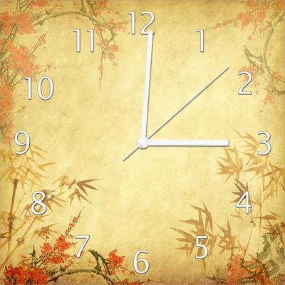 Produktbild von Wallario Design Wanduhr Herbststimmung  alter Papyrus mit Herbstmotiven aus Echtglas, Größe 30 x 30 cm