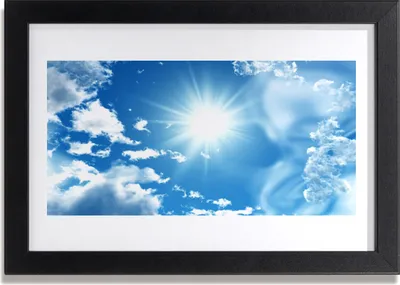 Produktbild von Bild 30x20 MDF-Rahmen Wandkunst Blauer Himmel, Sonne, Wolken