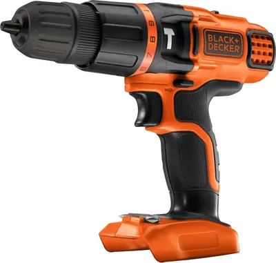 A cordless drill is shown against a white background.