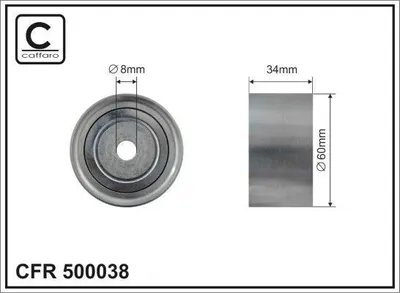 Produktbild von CAFFARO 500038 Spannrolle Keilrippenriemen 60mm für SUZUKI Grand Vitara II SUV (JT, TE, TD)