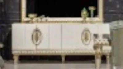 Produktbild von Casa Padrino Luxus Barock Sideboard Weiß / Gold - Barockstil Massivholz Schrank - Luxus Esszimmer Möbel im Barockstil - Barock Esszimmer Möbel - Barock Küchen Möbel