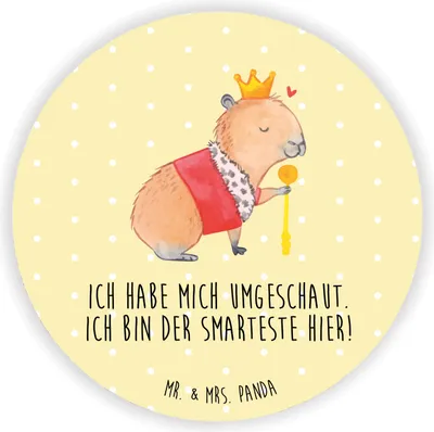 Produktbild von Mr. & Mrs. Panda magnet Capybara König - Gelb Pastell - Geschenk, Kühlschrankmagnet, Whiteboard, für kühlschrank, pinwand, pinnwand, Lustige Sprüche