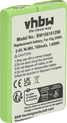 Produktbild von vhbw Akku kompatibel mit Telekom / T-Sinus CM800, C810 schnurlos Festnetz Telefon (700 mAh, 2,4 V, NiMH)
