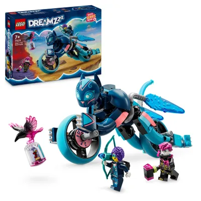 Produktbild von LEGO DREAMZzz Zoeys Katzenmotorrad 71479 – 2-in-1 umbaubare Tierfigur & Spielzeug-Motorrad Set, ab 7 Jahren, 226 Teile, 11 cm hoch, 22 cm lang, 6 cm breit, drehbare Räder