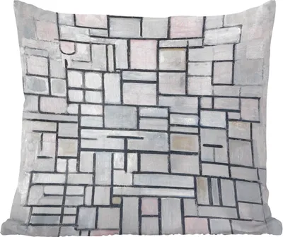Produktbild von MuchoWow® Zierkissen Sofakissen Wohnzimmer Dekokissen 40x40 cm Komposition 6 - Piet Mondrian - Foto Kissen - Schlafzimmer Dekoration