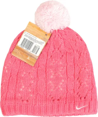 Produktbild von Nike Kinder Mütze 3-7 Jahre M / L Pink Strick Fleece Winter Wintermütze Beanie