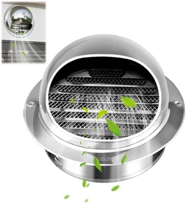 Produktbild von Lüftungsgitter rund Ø 60 mm – Edelstahl 304 – Abluftgitter – Lüftungshaube – Wetterschutz – Außenwandgitter - Lüftungsabdeckung für Abluftrohre