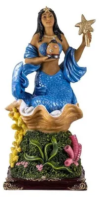 Orisha Yemaya Figur, Kunstharz, handbemalt, 30 cm
