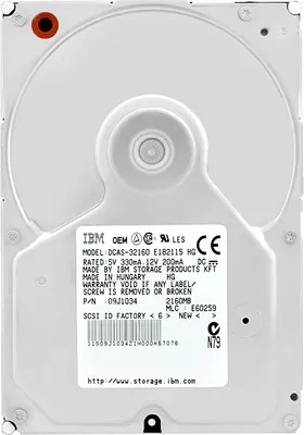 Obrázok produktu pre Pevný disk IBM DCAS-32160 2,1 GB 50-PIN 5400RPM 3,5" palca 09J1034