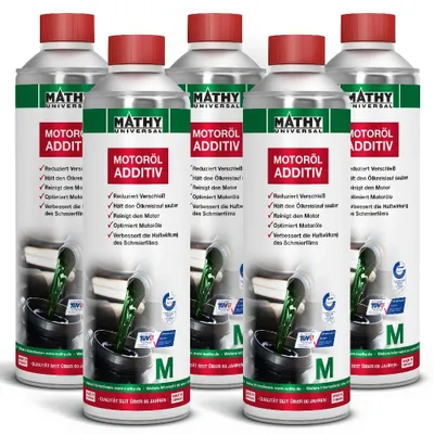Produktbild von MATHY-M Motoröl-Additiv 5 x 500 ml - Verschleißschutz für Benzin- und Dieselmotoren