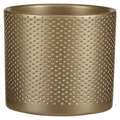 Produktbild von Mica Decorations Blumentopf - Gold - Relief - Keramik - 13x12 cm