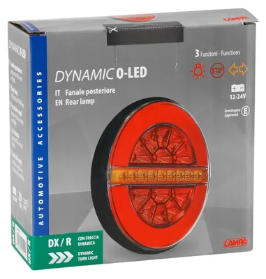 Immagine prodotto di Fanale posteriore dinamico O-LED 3 funzioni 12/24V per alimentazione a 12 e 24 V